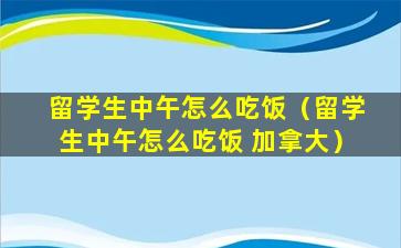 留学生中午怎么吃饭（留学生中午怎么吃饭 加拿大）